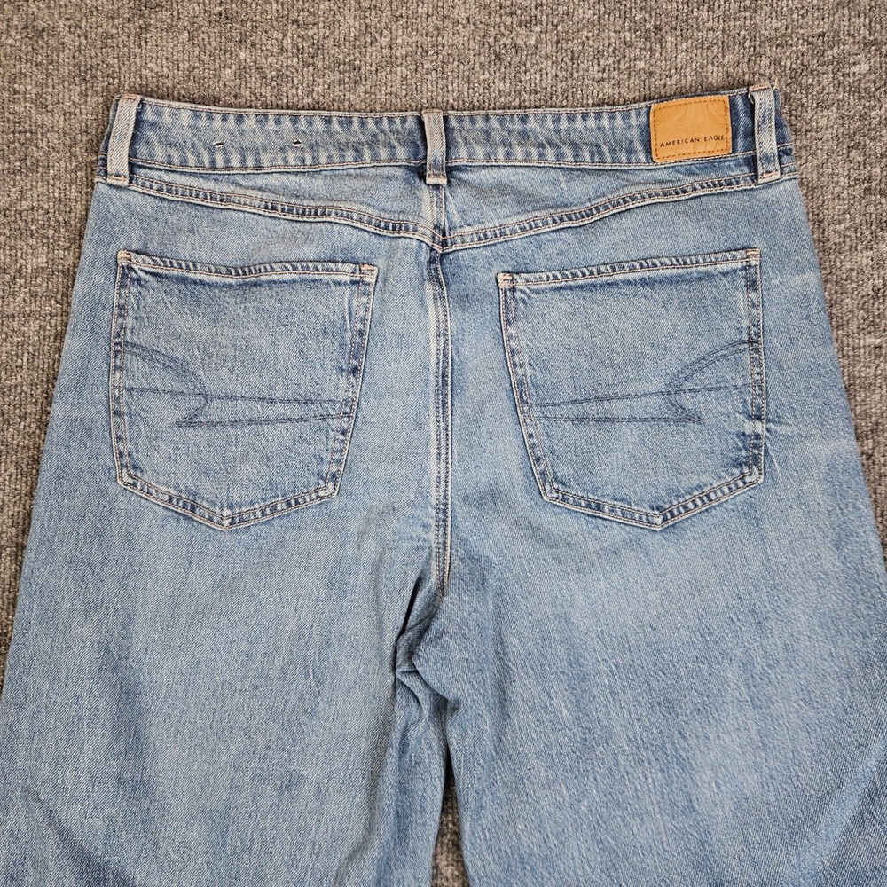 American Eagle High Rise Flare Jeans Women's 12 SHORT Med Wash Stretch Denim - Picture 11 of 11
